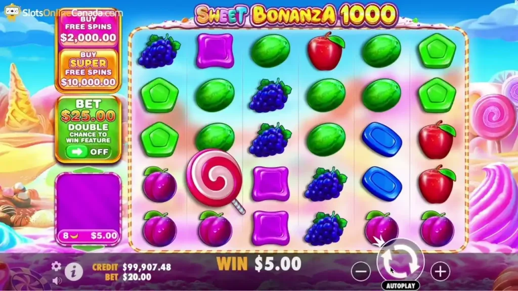 Sweet Bonanza free spins round with 100x multipliers active